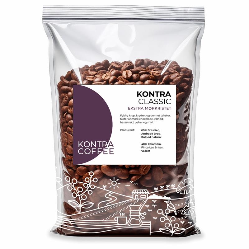 Kontra Classic ekstra mørkristet (Caffe Latte Espresso) 1kg